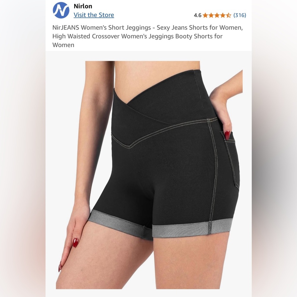 Black Jeggings “Jean” Shorts